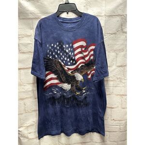 The Mountain Eagle American Flag Blue Tie Dye Men's‎ 2XL